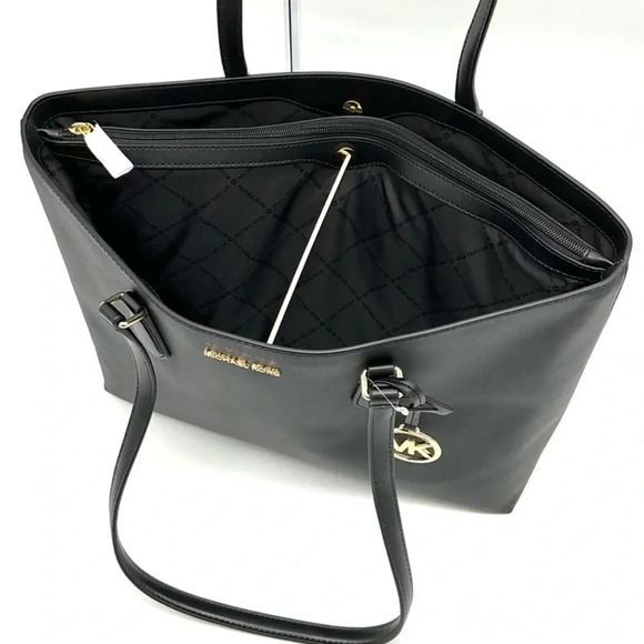 Michael Kors Bag Large Sheila Mf Tote Bag Black/Gold - Picture 7 of 11